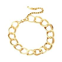 Conjunto De Colar E Pulseira Feminino Em Aço Inoxidável 316L Banhado a Ouro 18K Com Elo Duplo Joia Conjunto De Colar E Pulseira Feminino Em Aço Inoxidável 316L Banhado a Ouro 18K Com Elo Duplo Joia