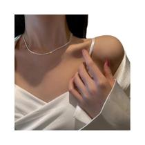 Conjunto De Colar E Pulseira Feminino Em Prata Brilhante Com Design Minimalista De Céu Estrelado