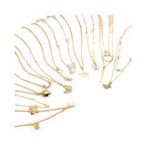 Conjunto De Colar Feminino Elegante Prata Com Coração, Borboleta, Lua E Estrela, Com Cristal E