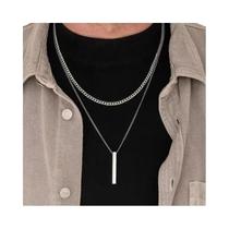 Conjunto De Colar Masculino Punk Com Pingente De Rebite Em Aço Inoxidável Prateado E Corrente Fina Conjunto De Colar Masculino Punk Com Pingente De Rebite Em Aço Inoxidável Prateado E Corrente Fina