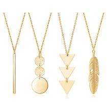 Conjunto de colar YQZIYOU Long para mulheres com folha circular de penas de barra Conjunto de colar YQZIYOU Long para mulheres com folha circular de penas de barra