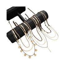 Conjunto De Colares Com Pingente De Borla Dourada Para Mulheres, 8 Peças Empilháveis, Joias Simples Conjunto De Colares Com Pingente De Borla Dourada Para Mulheres, 8 Peças Empilháveis, Joias Simples