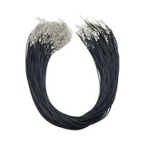 Conjunto De Colares De Corda De Couro Preto 30 Peças 50cm Fio Encerado Com Fecho Lagosta Acessórios