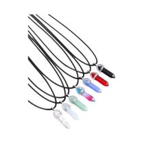 Conjunto De Colares De Cristal Hexagonal Para Mulheres E Homens, 7 Peças De Cristais De Cura