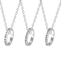Conjunto de colares Hewill Friendship BFF Alphabet Letters Silver