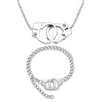 Conjunto de colares: Wokex Handcuffs Couple Titanium, Aço Inoxidável