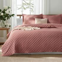 Conjunto de colcha Bedsure Queen Size Ultra Soft, rosa acinzentado