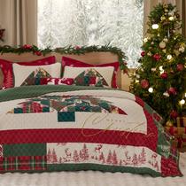 Conjunto de colcha de cama Bedsure Christmas Red Queen Size 3 peças Conjunto de colcha de cama Bedsure Christmas Red Queen Size 3 peças