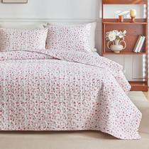 Conjunto de colcha de cama mixinni King Boho Pink Floral 3 peças