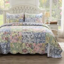 Conjunto de Colcha Greenland Home Emma Estilo Vintage Twin XL Cinza