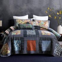 Conjunto de colcha king NEWLAKE em algodão com bordado paisley Conjunto de colcha king NEWLAKE em algodão com bordado paisley