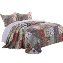 Conjunto de colchas Benzara Chicago King Patchwork Jacobean Print