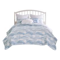 Conjunto de colchas Benzara Doz Twin 224x173cm Tidal Blue White Conjunto de colchas Benzara Doz Twin 224x173cm Tidal Blue White