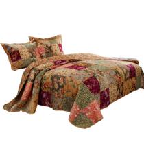 Conjunto de colchas Benzara Kamet Queen Floral Patchwork 279x300cm Conjunto de colchas Benzara Kamet Queen Floral Patchwork 279x300cm