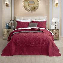 Conjunto de colchas CHIXIN Oversize King Wine Red, 4 unidades
