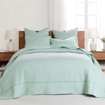 Conjunto de colchas Levtex Home Cross Stitch Blue Haze Twin Size