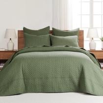 Conjunto de colchas Levtex Home Cross Stitch Forest Green Twin