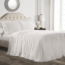 Conjunto de colchas Lush Decor, saia com babados, 3 peças California King