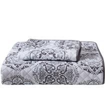 Conjunto de colchas Mellanni Twin Rette Grey 3 peças