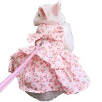 Conjunto de coleira e arnês para Rabbit Copfeu rosa escuro