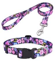 Conjunto de coleira e coleira Mihqy Bohemia Floral para cães Conjunto de coleira e coleira Mihqy Bohemia Floral para cães