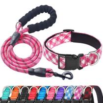 Conjunto de coleira e coleira para cães Ladoogo Reflective Neoprene para cães Conjunto de coleira e coleira para cães Ladoogo Reflective Neoprene para cães