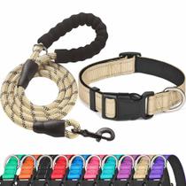 Conjunto de coleira e coleira para cães Ladoogo Reflective Nylon para cães
