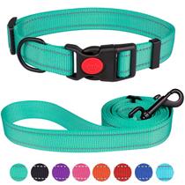 Conjunto de coleira e coleira para cães Spiatue Reflective Nylon Green