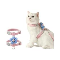 Conjunto De Coleira E Guia Ajustável Para Cães E Gatos Pequenos, Acessório Respirável Para Passeio