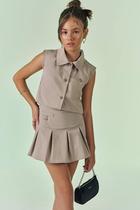 Conjunto de Colete Cropped e Short Saia Menina Vic&Vicky