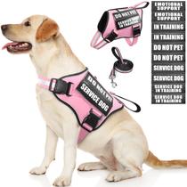 Conjunto de colete e coleira Service Dog MOOGROU rosa tamanho L Conjunto de colete e coleira Service Dog MOOGROU rosa tamanho L