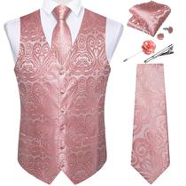 Conjunto de colete e gravata DiBangu Formal Paisley para homens Conjunto de colete e gravata DiBangu Formal Paisley para homens