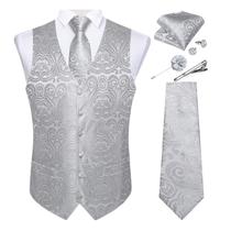 Conjunto de colete e gravata DiBangu Formal Paisley para homens