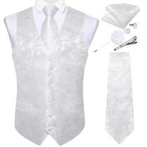 Conjunto de colete e gravata DiBangu Formal Paisley para homens Conjunto de colete e gravata DiBangu Formal Paisley para homens