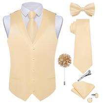 Conjunto de colete formal DiBangu para homens Classic Champagne XL