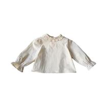 Conjunto De Colete Sem Mangas Para Meninas Primavera Outono Camisa De Renda Em Cor Sólida Moda