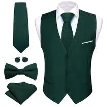 Conjunto de coletes masculinos Barry.Wang, verde esmeralda, slim fit
