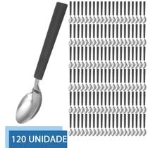 Conjunto De Colher 120 Peças Cabo Preto Talheres Restaurante - PRATICASA