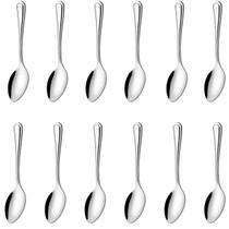 Conjunto de Colher de Café 12 Pçs Utensílio de Cozinha Mesa Posta Restaurante Buffet Aço Inox