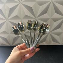 Conjunto de colher de chá com 6 peças de inox kit jogo de colheres para cozinha colherzinha pequena café cha cafe