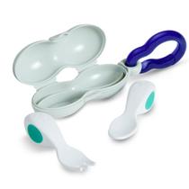 Conjunto de colher e garfo para bebês doddl com estojo de viagem para mais de 6 meses Conjunto de colher e garfo para bebês doddl com estojo de viagem para mais de 6 meses
