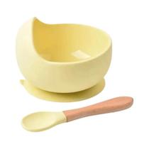 Conjunto De Colher E Prato De Alimentação De Bebê De Silicone Para Crianças Pequenas Pratos De