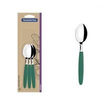 Conjunto de Colheres de Cha Tramontina Ipanema com Laminas em Aço Inox e Cabos de Polipropileno Verde Esmeralda 3 Peças Conjunto de Colheres de Cha Tramontina Ipanema com Laminas em Aço Inox e Cabos de Polipropileno Verde Esmeralda 3 Peças
