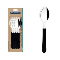 Conjunto De Colheres De Mesa Leme Com Lâminas Em Aço Inox E Cabo Preto 12 Peças