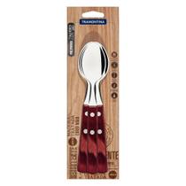 Conjunto De Colheres De Mesa Tramontina Cabos Em Madeira Tratada Polywood Vermelho 3 Peças Tramontina