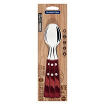Conjunto de Colheres de Mesa Tramontina Cabos em Madeira Tratada Polywood Vermelho 3 Peças Conjunto de Colheres de Mesa Tramontina Cabos em Madeira Tratada Polywood Vermelho 3 Peças