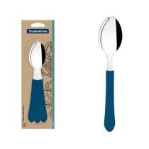 Conjunto de Colheres de Mesa Tramontina Leme com Lâminas em Aço Inox e Cabos de Polipropileno Azul O