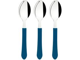 Conjunto de Colheres de Mesa Tramontina Leme com Laminas em Aço Inox e Cabos de Polipropileno Azul Oceano 3 peças Conjunto de Colheres de Mesa Tramontina Leme com Laminas em Aço Inox e Cabos de Polipropileno Azul Oceano 3 peças