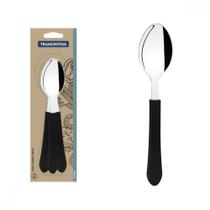 Conjunto de Colheres de Mesa Tramontina Leme com Laminas em Aço Inox e Cabos de Polipropileno Preto 3 Peças