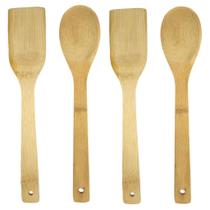 Conjunto De Colheres De Pau Em Bambu Resistentes 4 Unidades